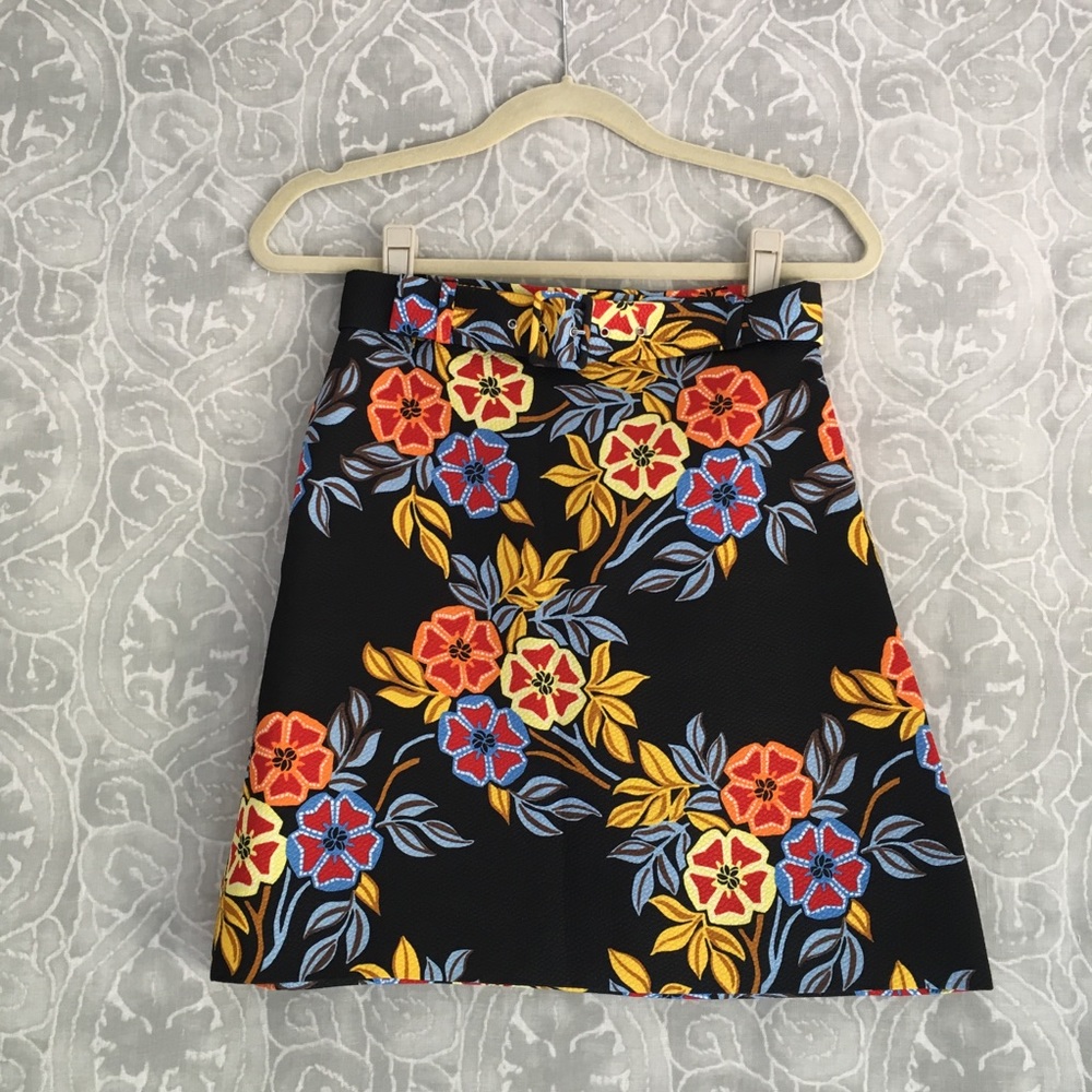 MSGM Belted Floral Skirt